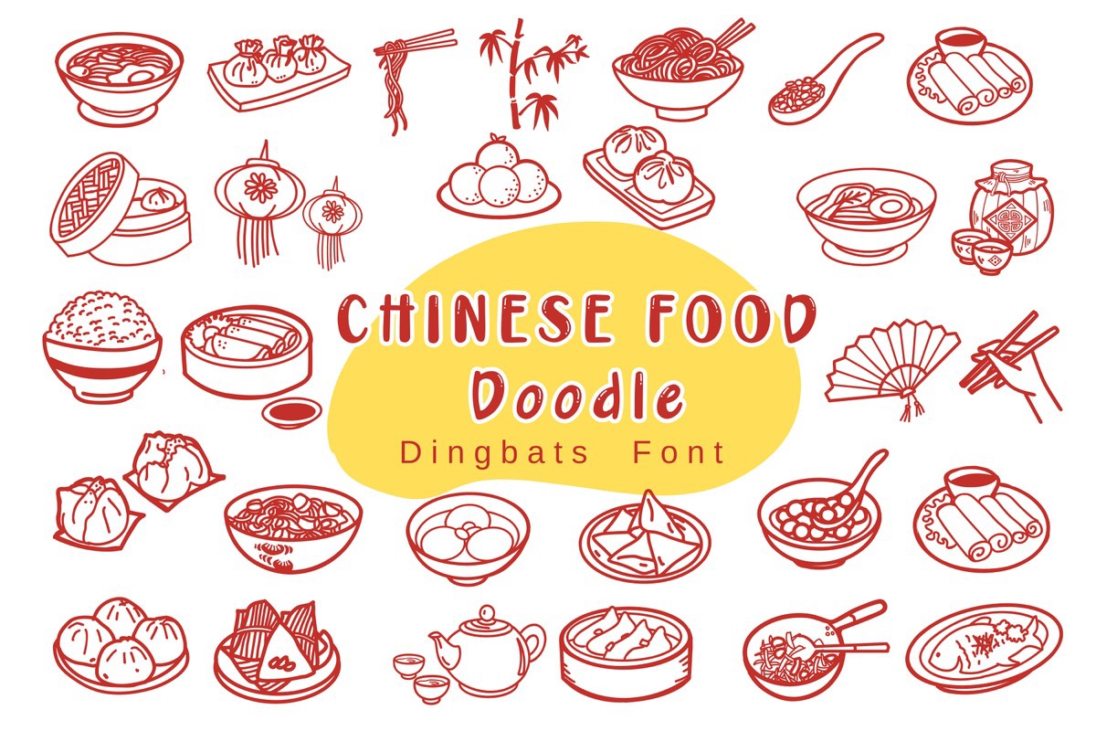 Chinese Food Doodle Font preview