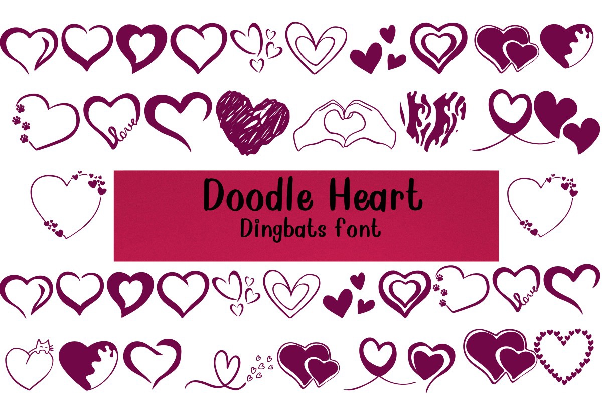 Doodle Heart Font preview