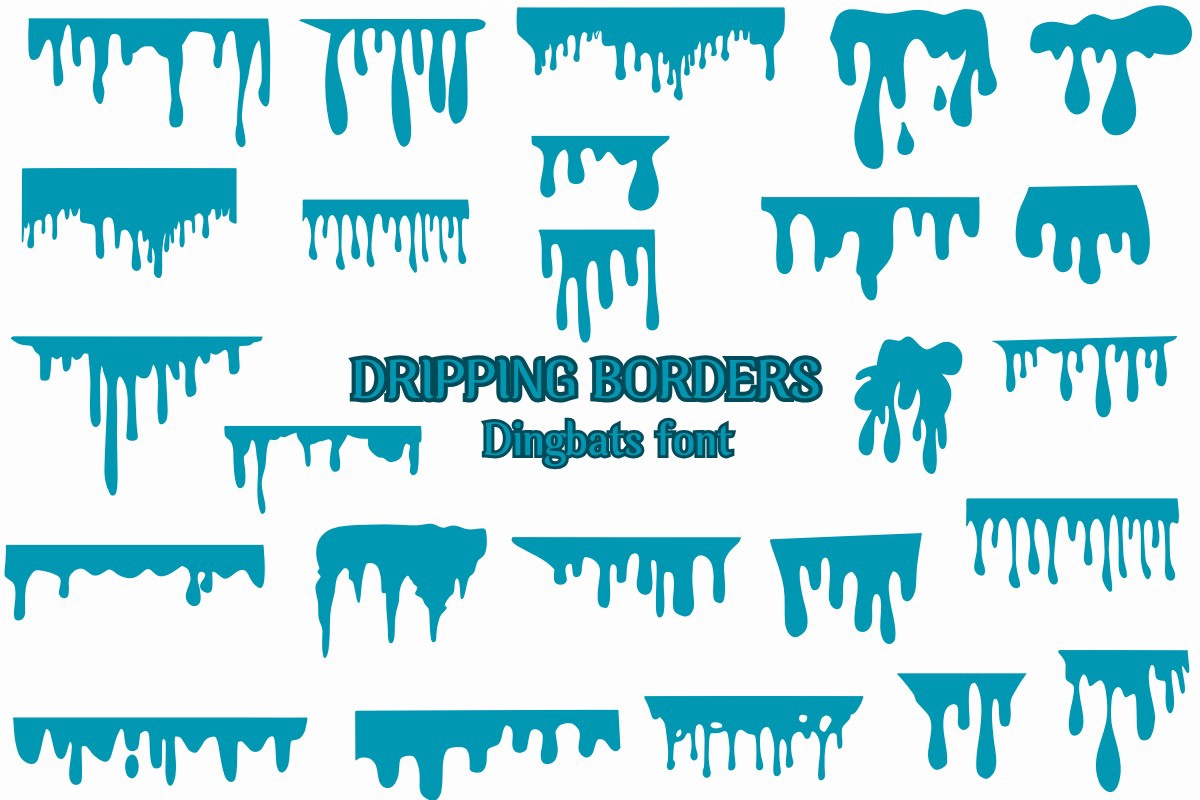 Dripping Borders Font preview