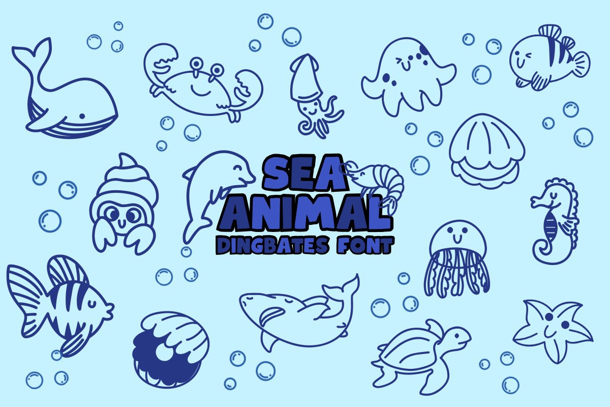 Sea Animal Font preview