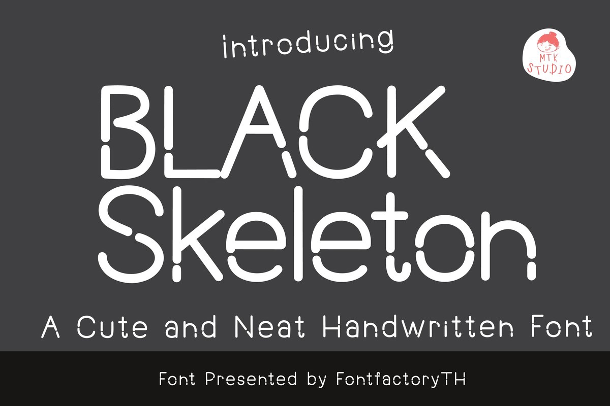 BlackSKeleton Font preview