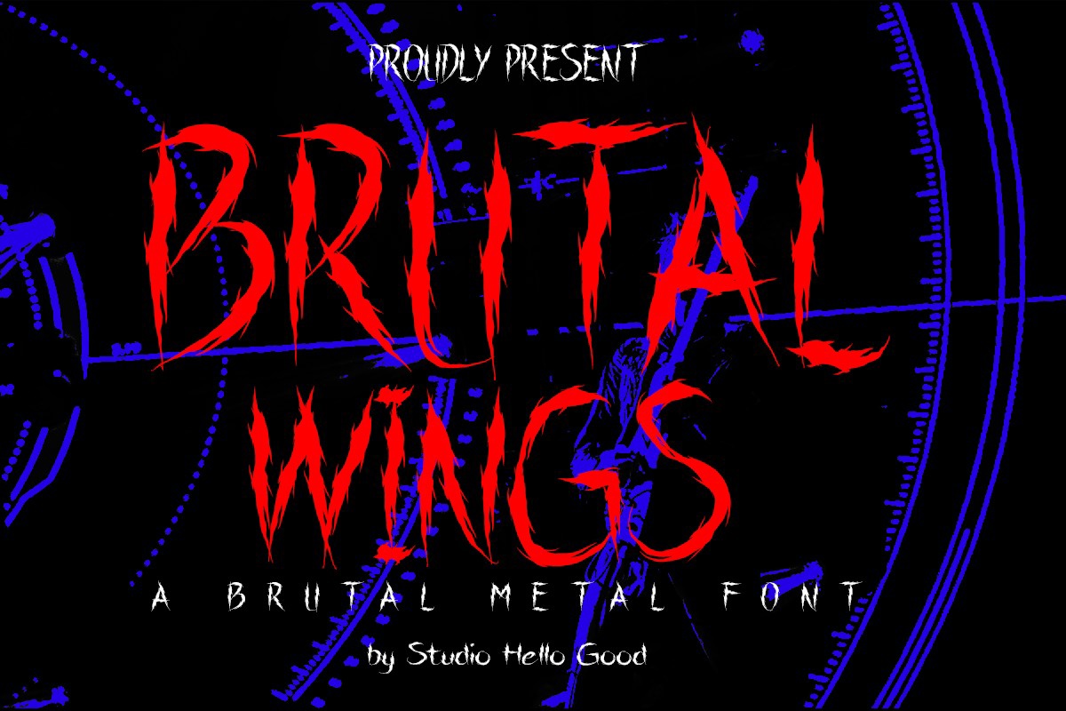 Brutal Wings Font preview