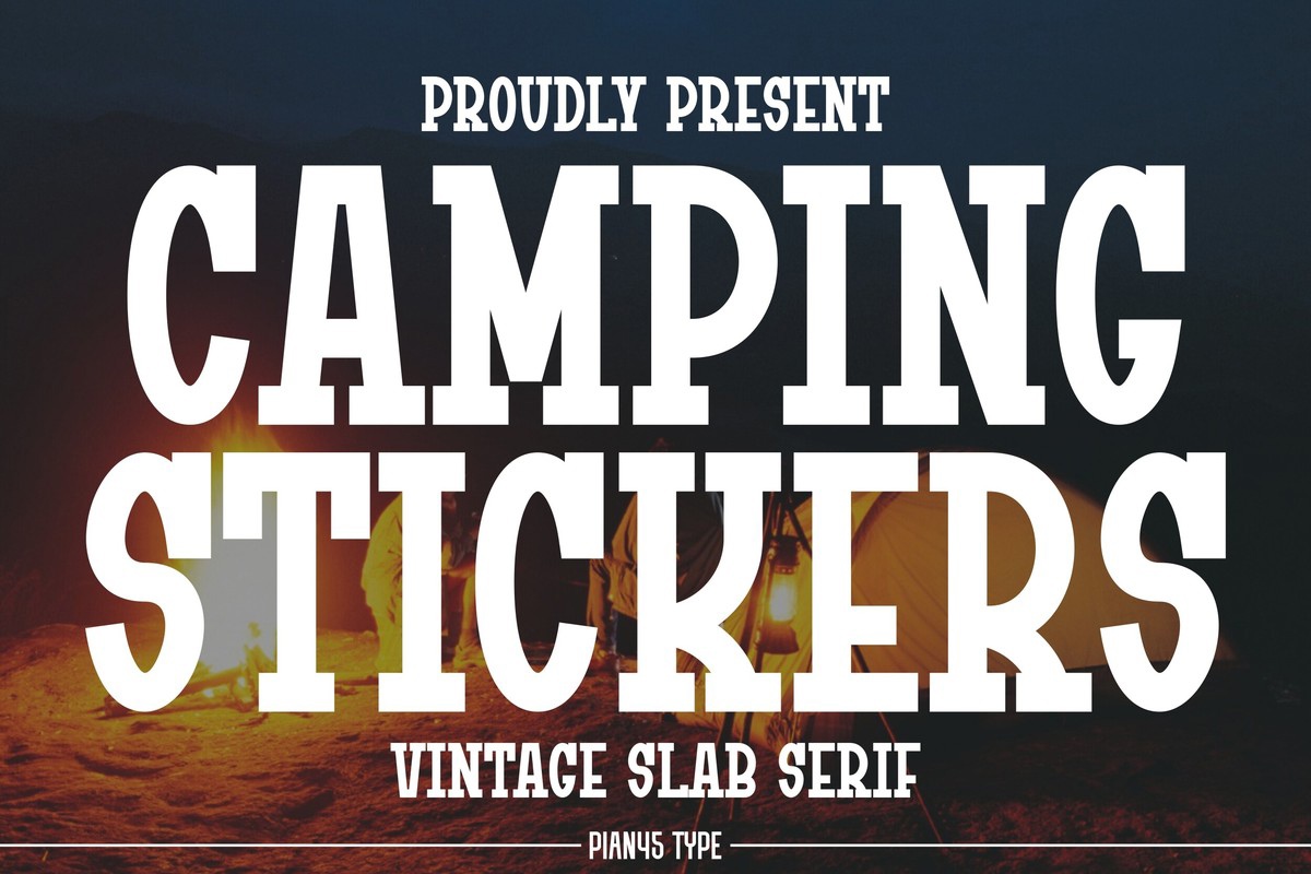 Camping Stickers Font preview