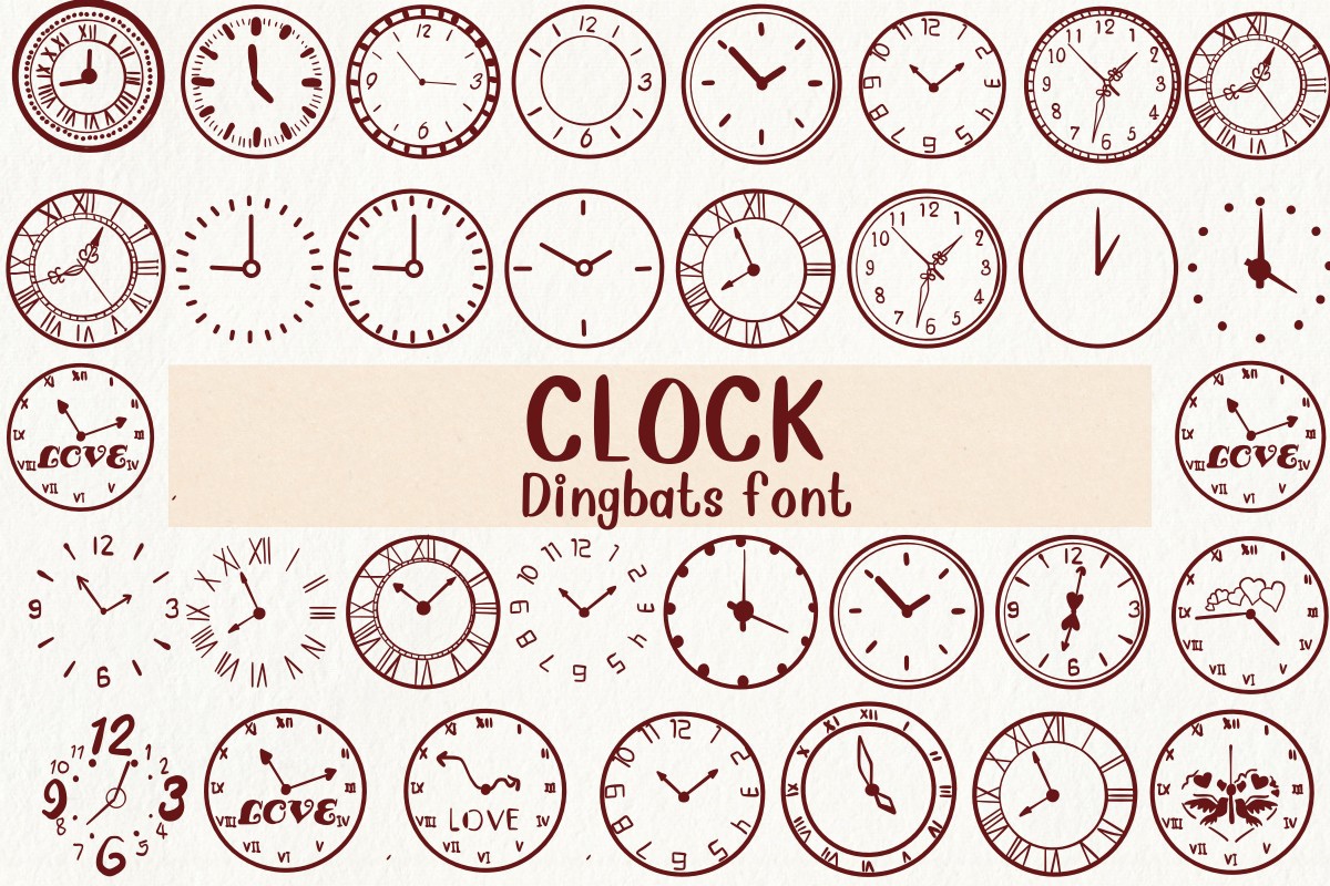 Clock Font preview