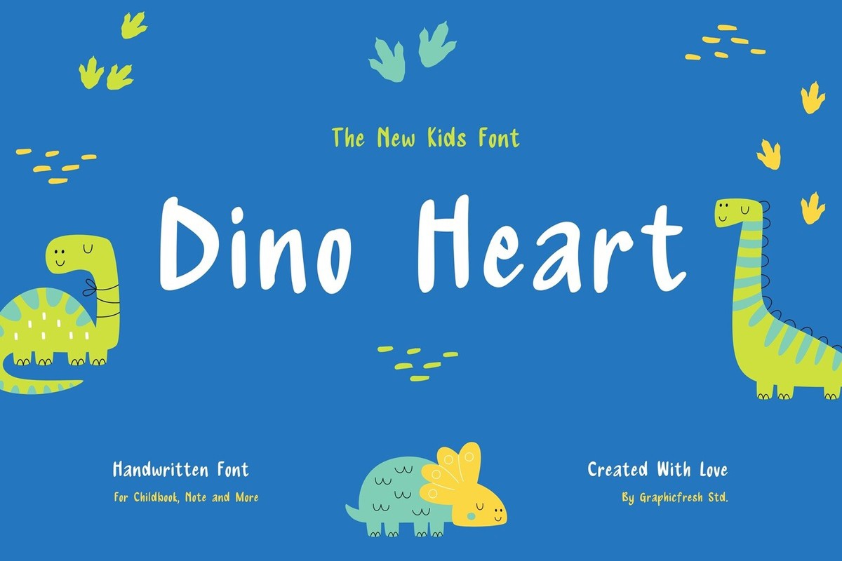 Dino Heart Font preview