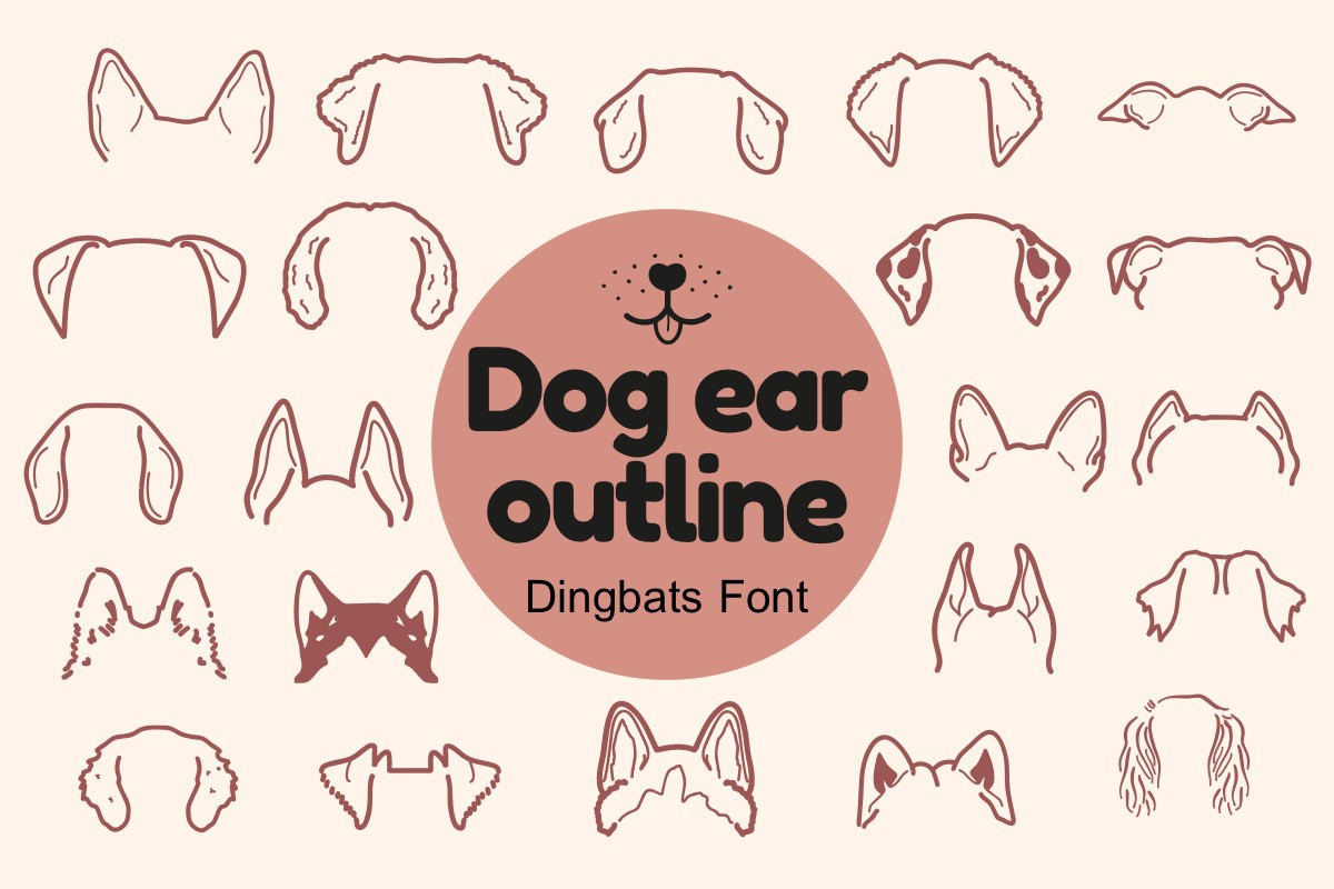 Dog Ear Outline Font preview