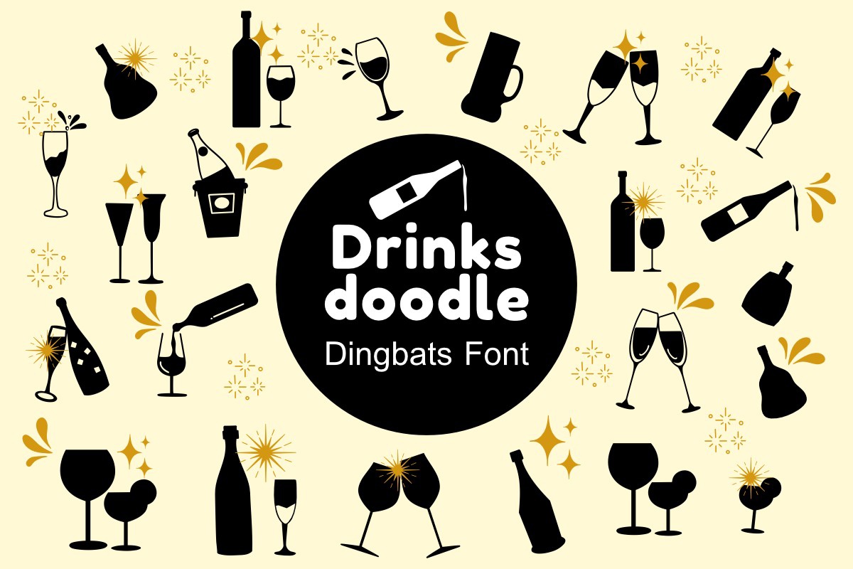 Drinks Doodle Font preview