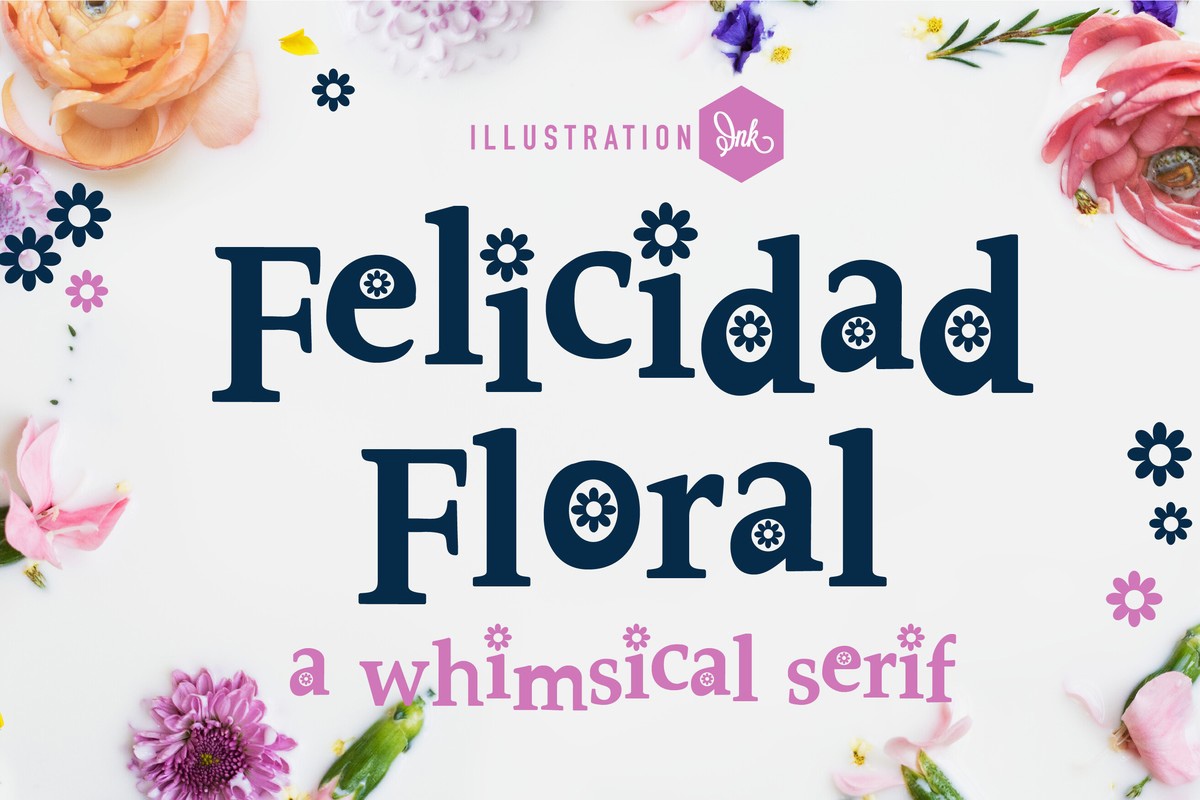 ZP Felicidad Floral Font preview