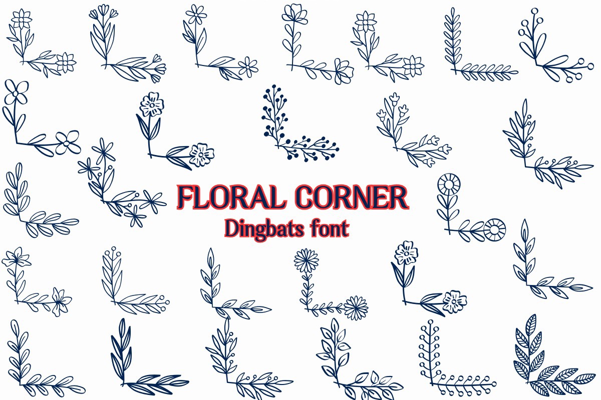 Floral Corner Font preview