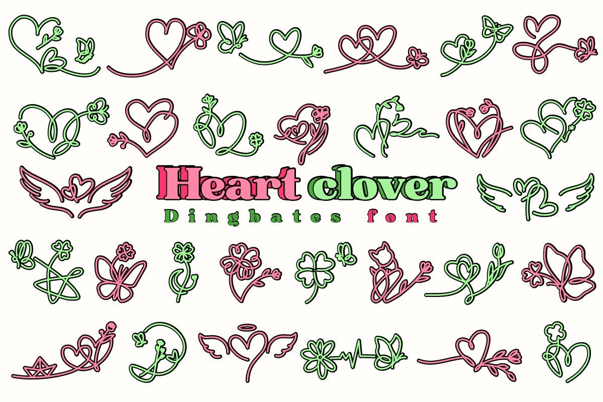 Heart Clover Font preview