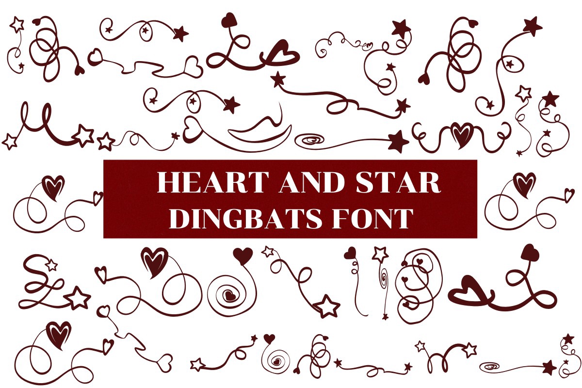 Heart and Star Font preview