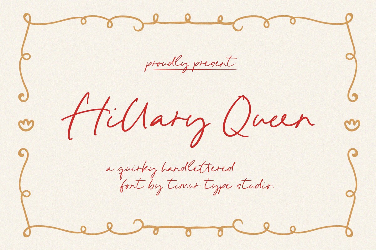 Hillary Queen  Font preview