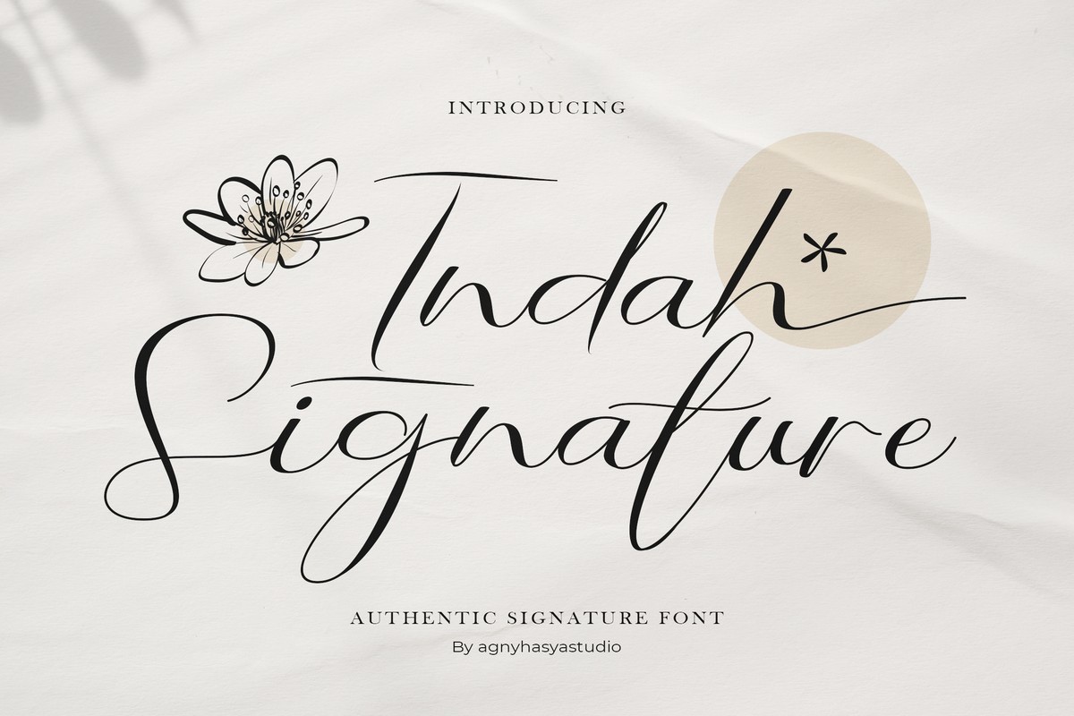 Indah Signature Font preview