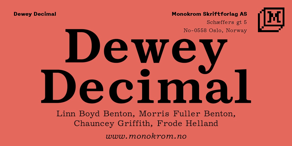 Dewey Decimal Font preview