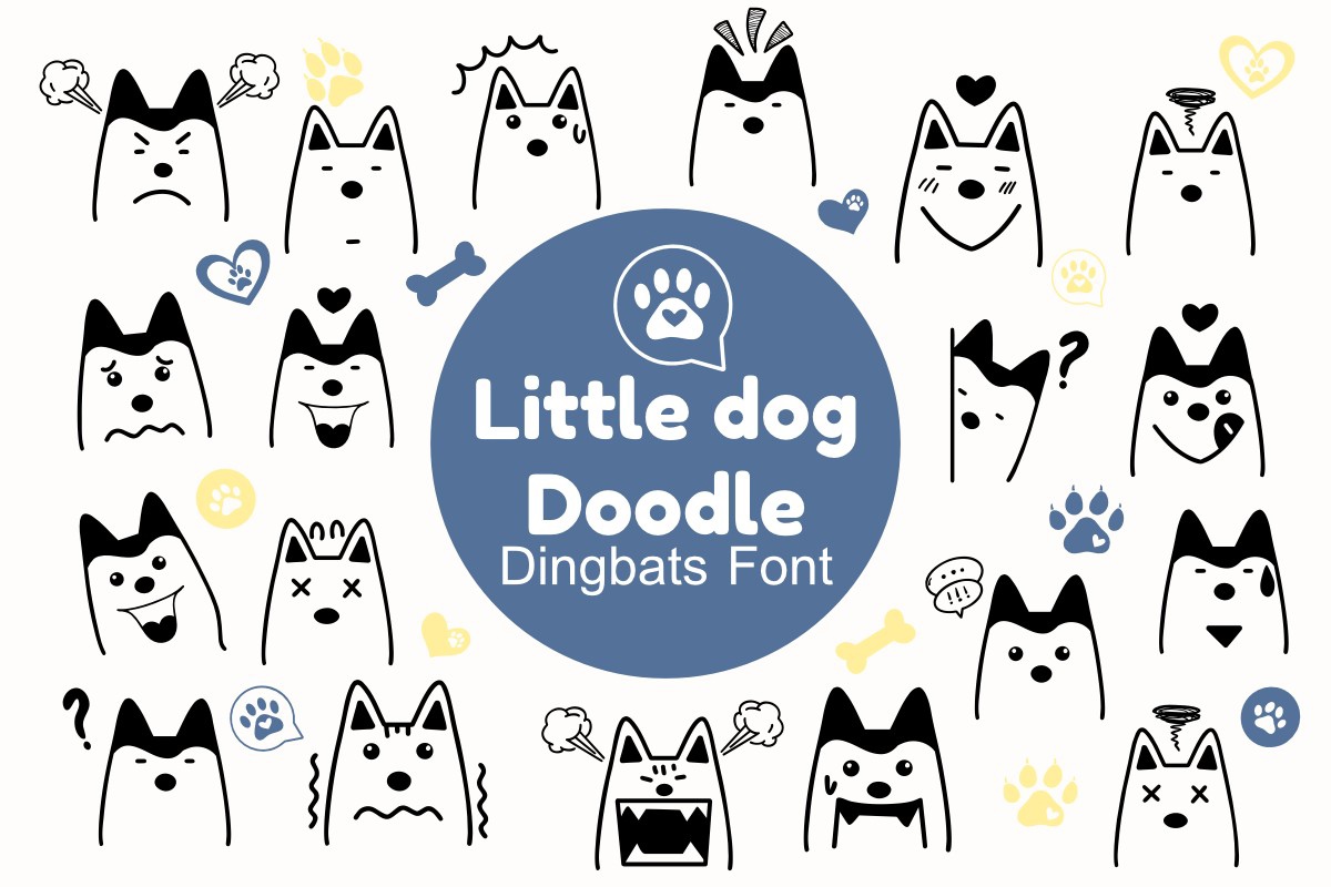 Little Dog Doodle Font preview