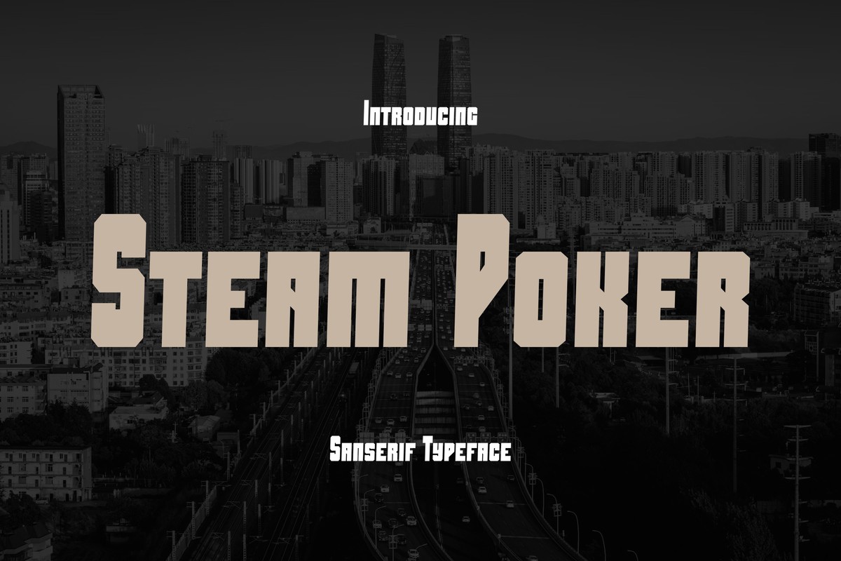 Steam Poker Font preview