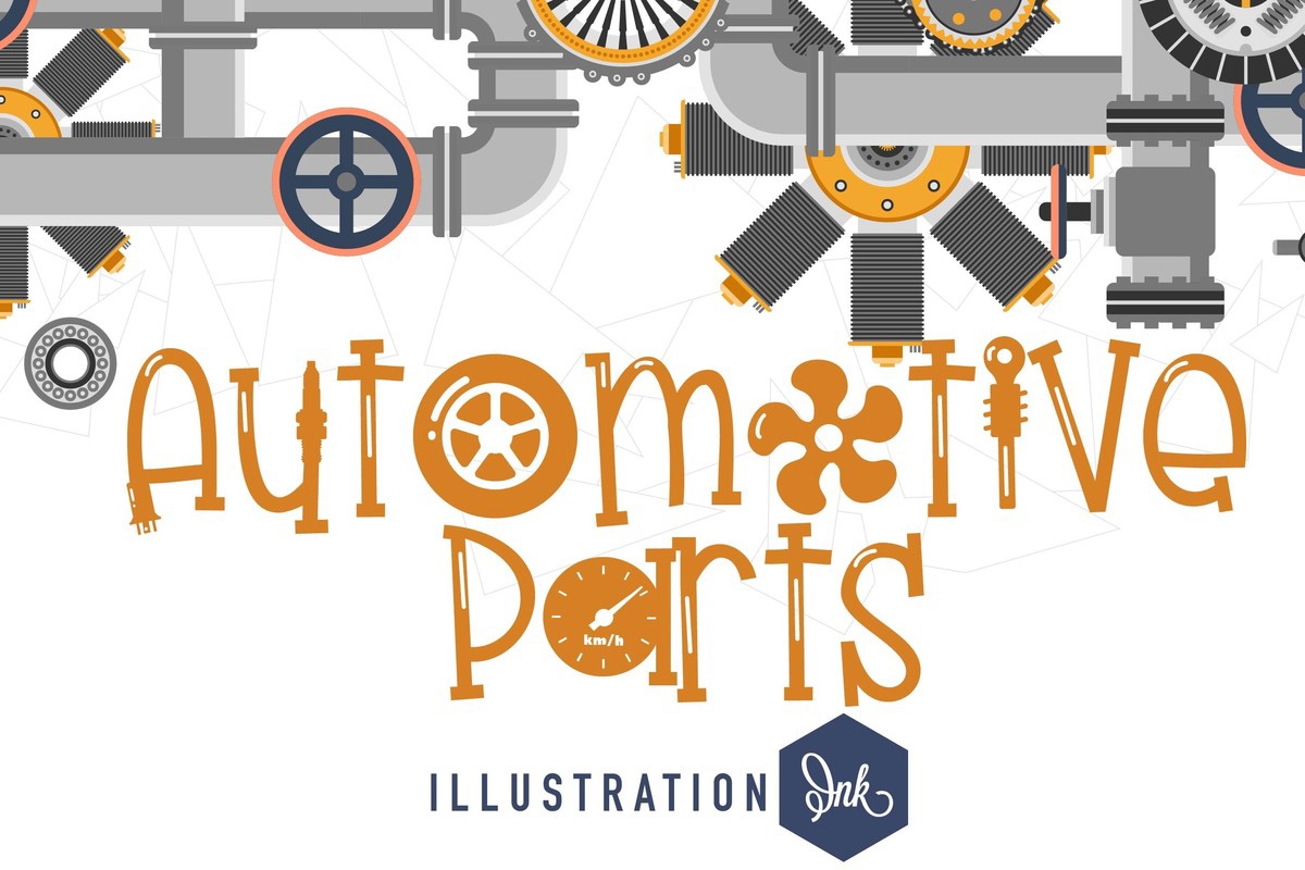 ZP Automotive Parts Font preview