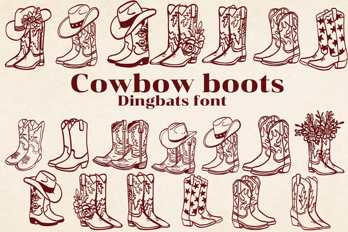 Cowboy Boots Font preview