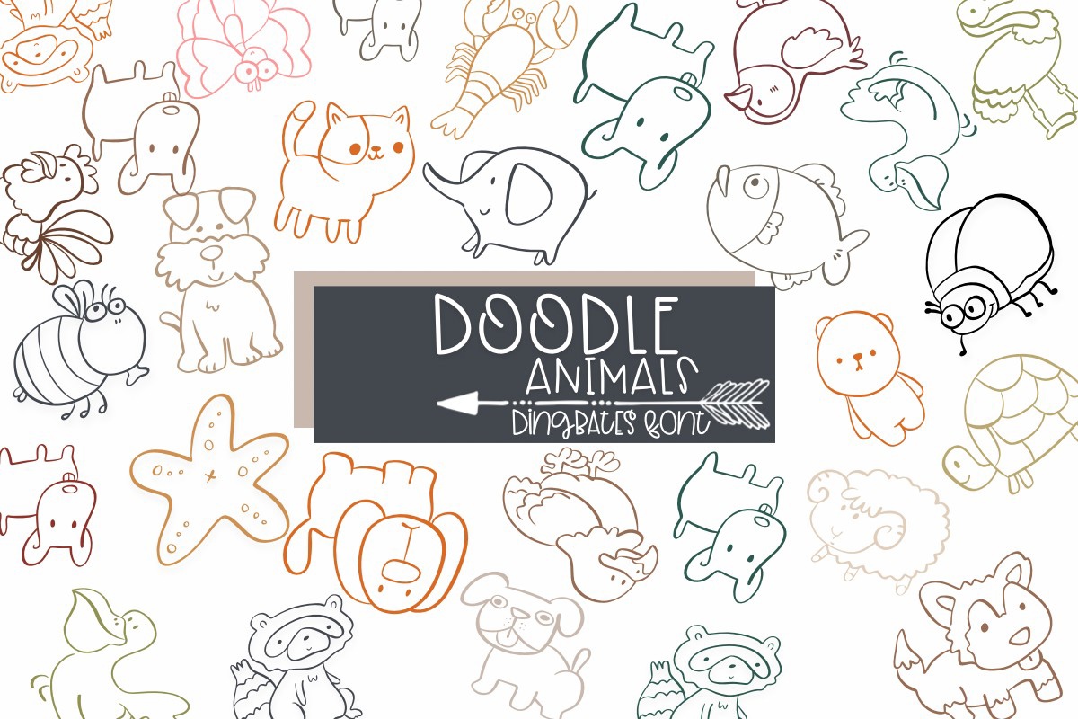 Doodle Animals Font preview