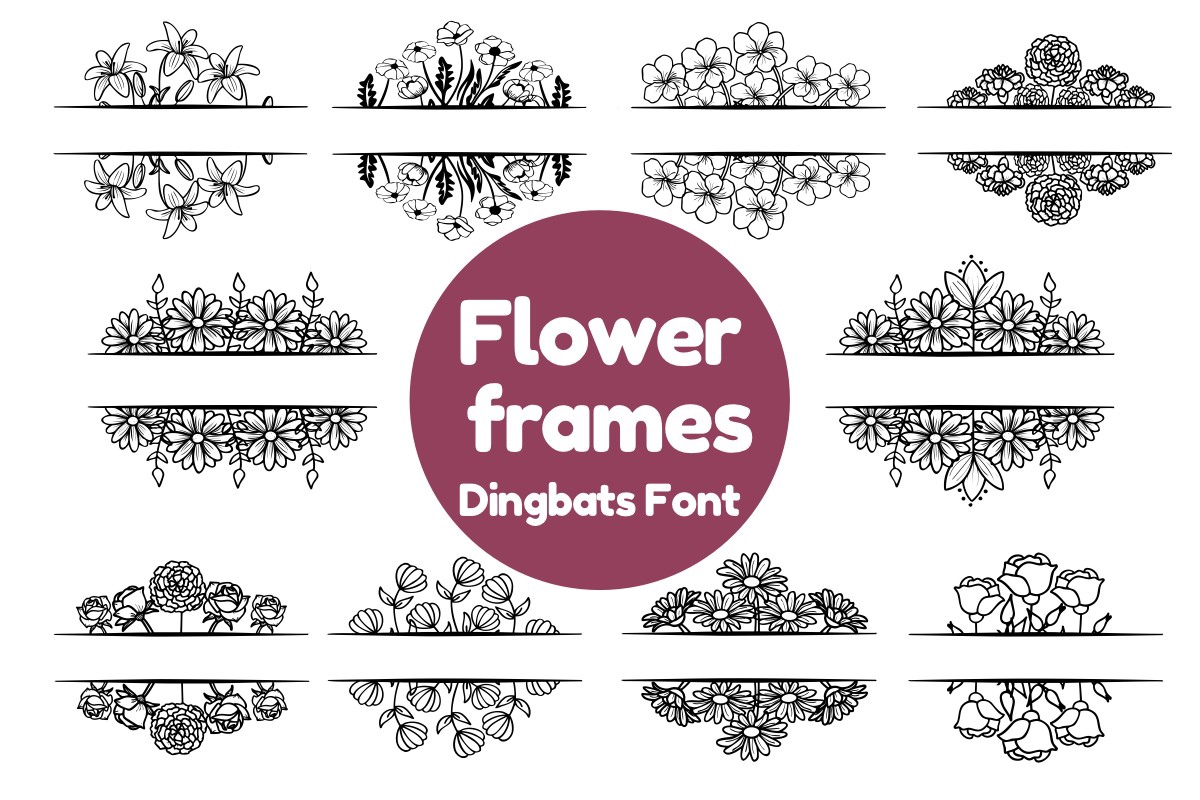 Flower Frames Font preview