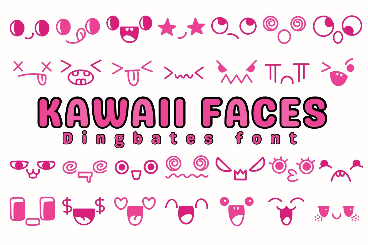 Kawaii Faces Font preview