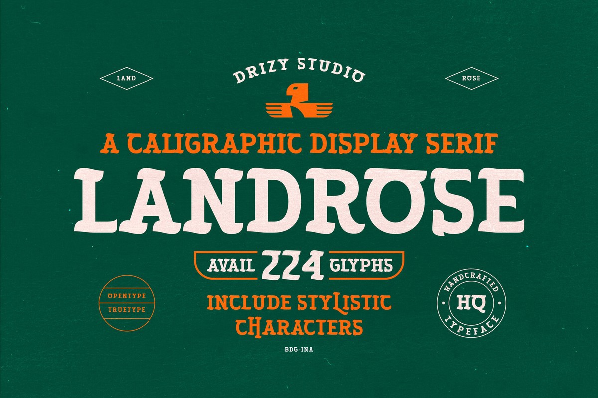 Landrose Font preview