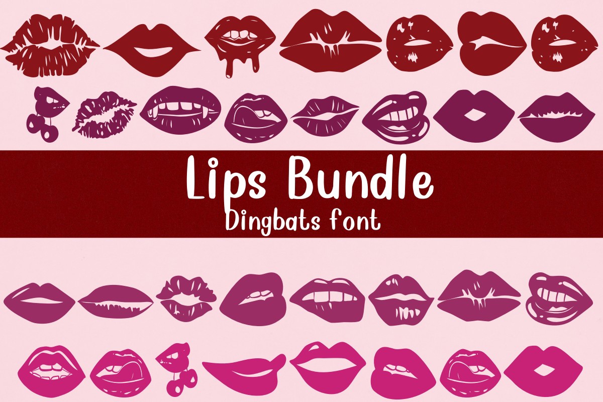 Lips Bundle Font preview