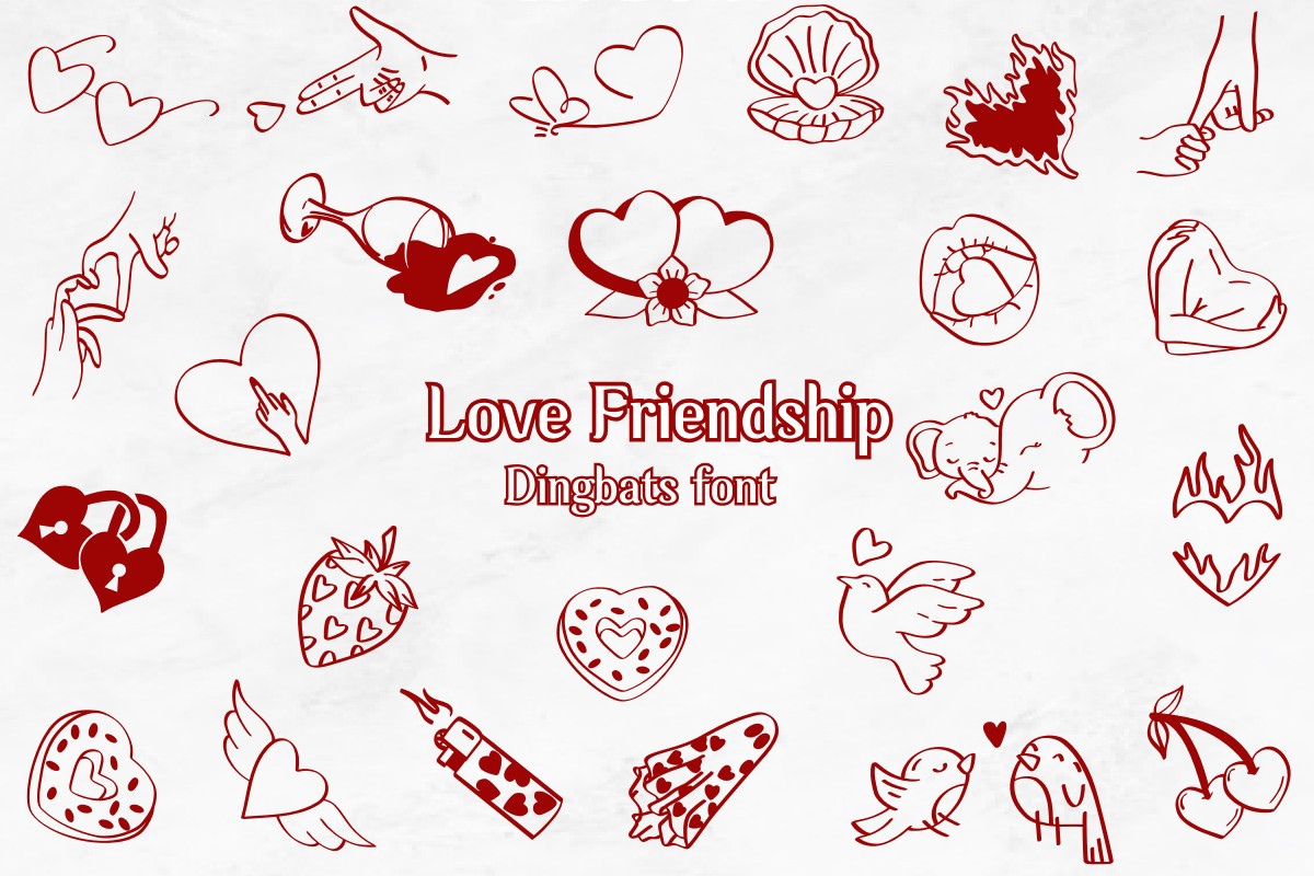 Love Friendship Font preview