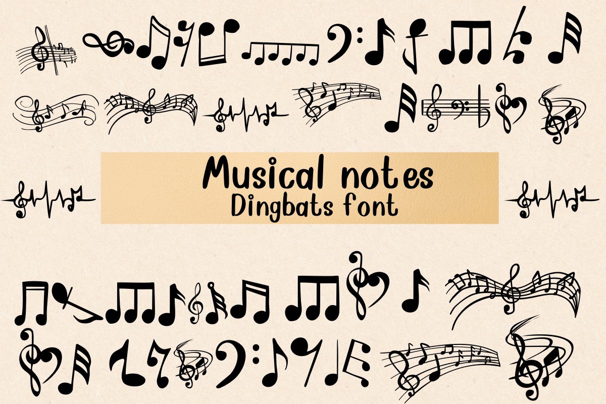 Musical Notes Font preview