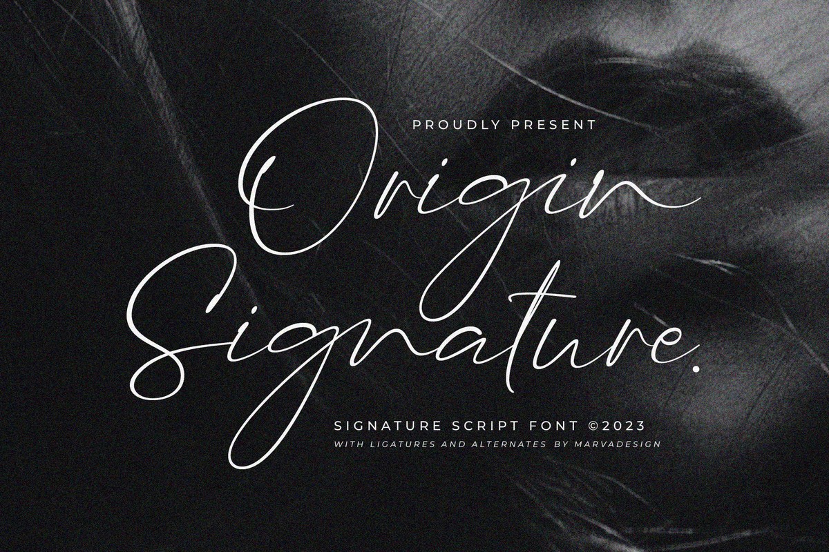 Origin Signature Font preview