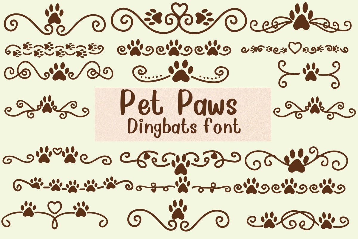 Pet Paws Font preview