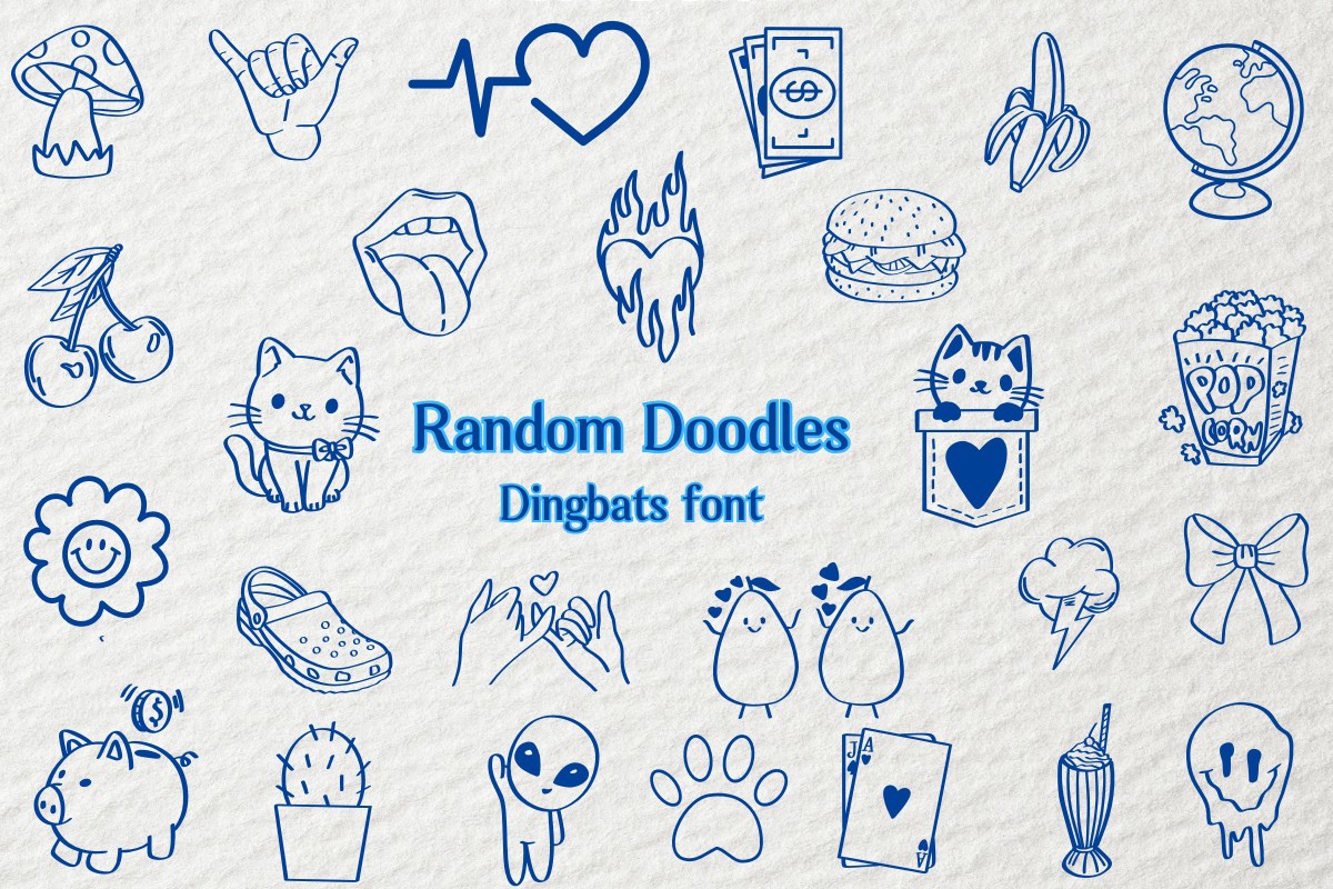 Random Doodles Font preview