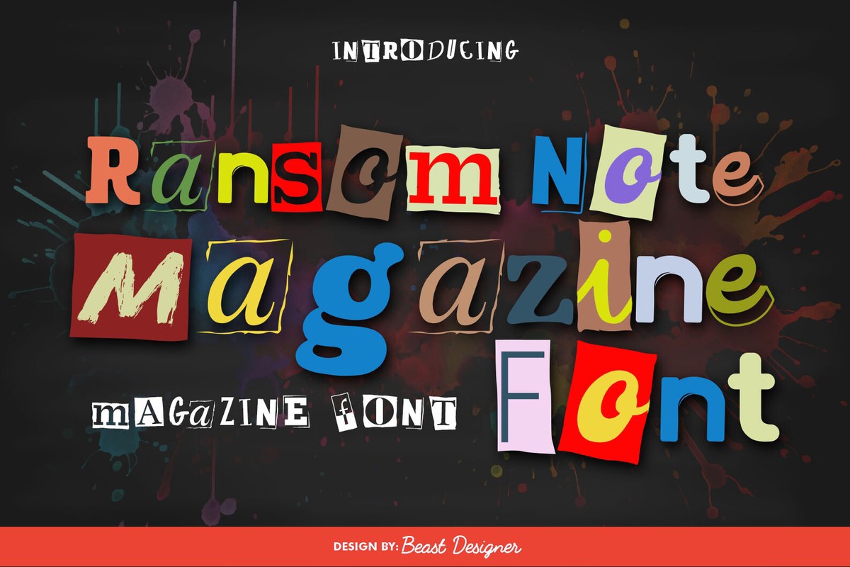 Ransom Note Magazine Font preview