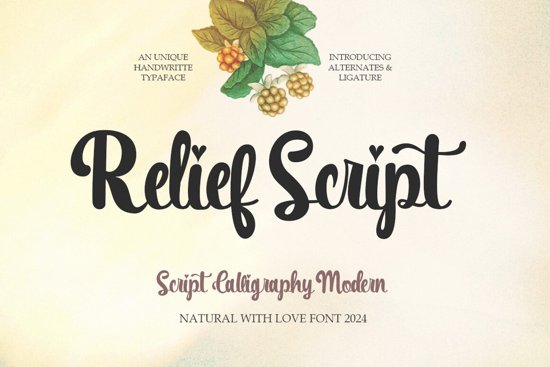 Relief Font preview