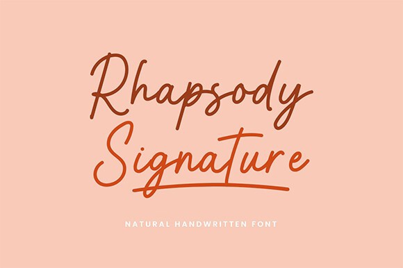 Rhapsody Signature Font preview