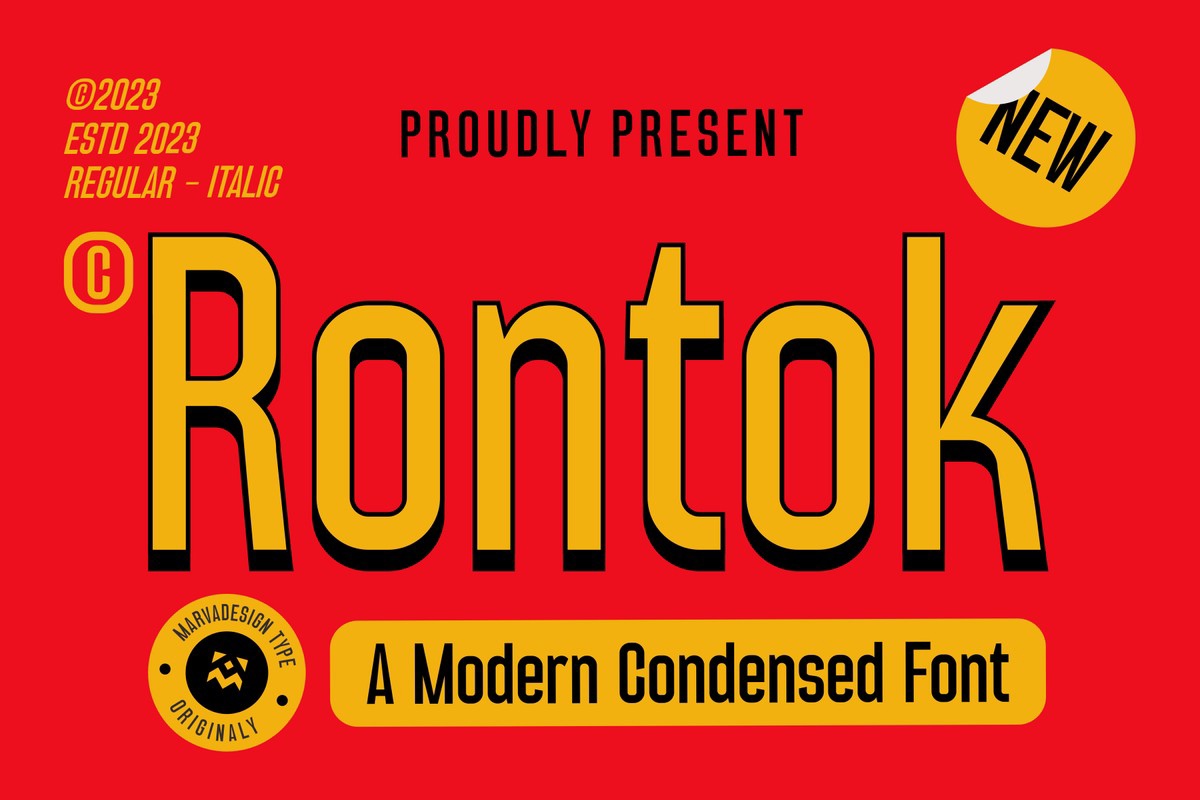 Rontok Font preview