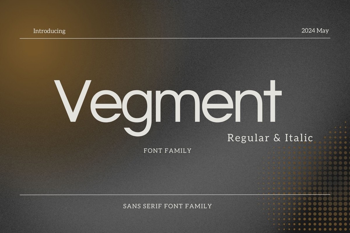 Vegment Italic Font preview