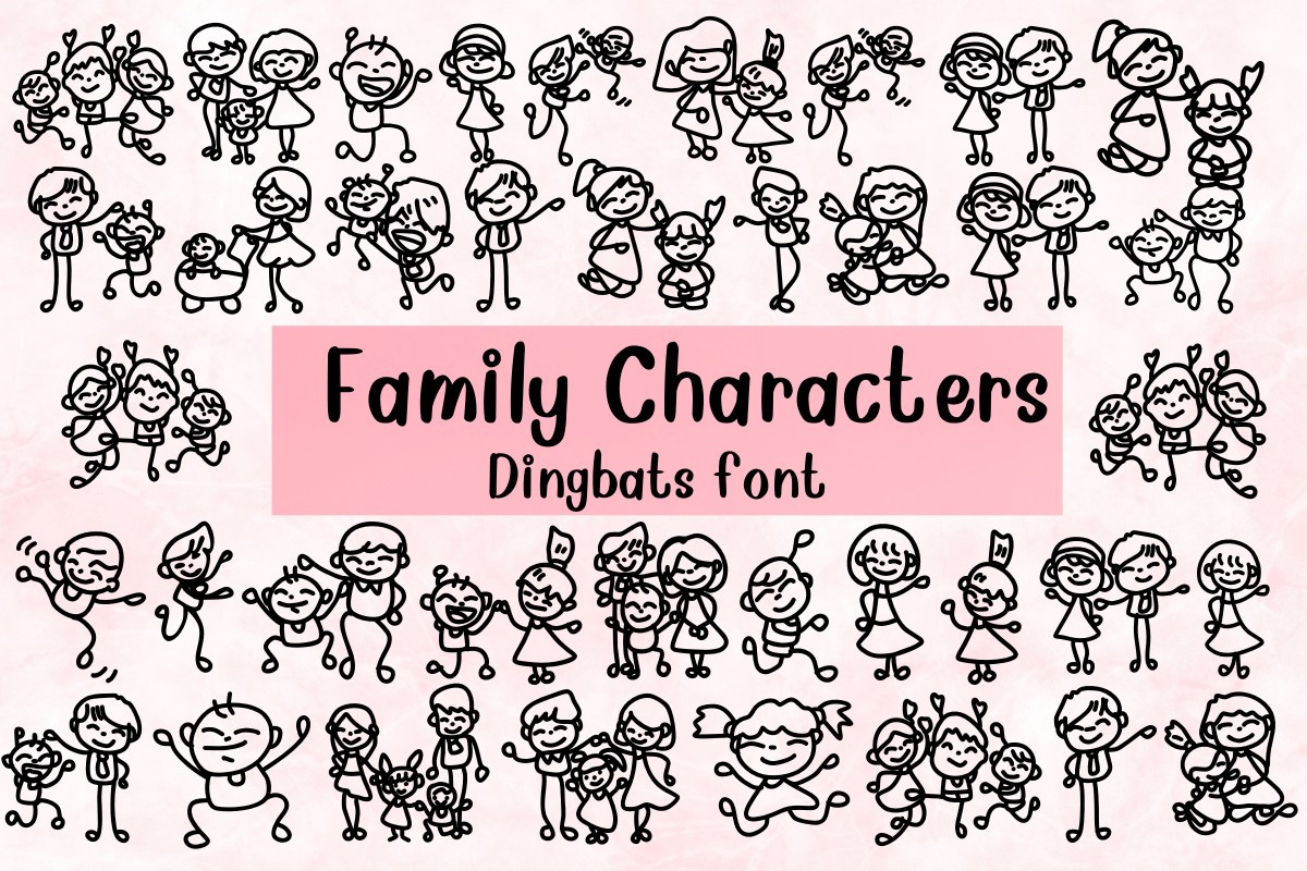 Family Characters Font preview