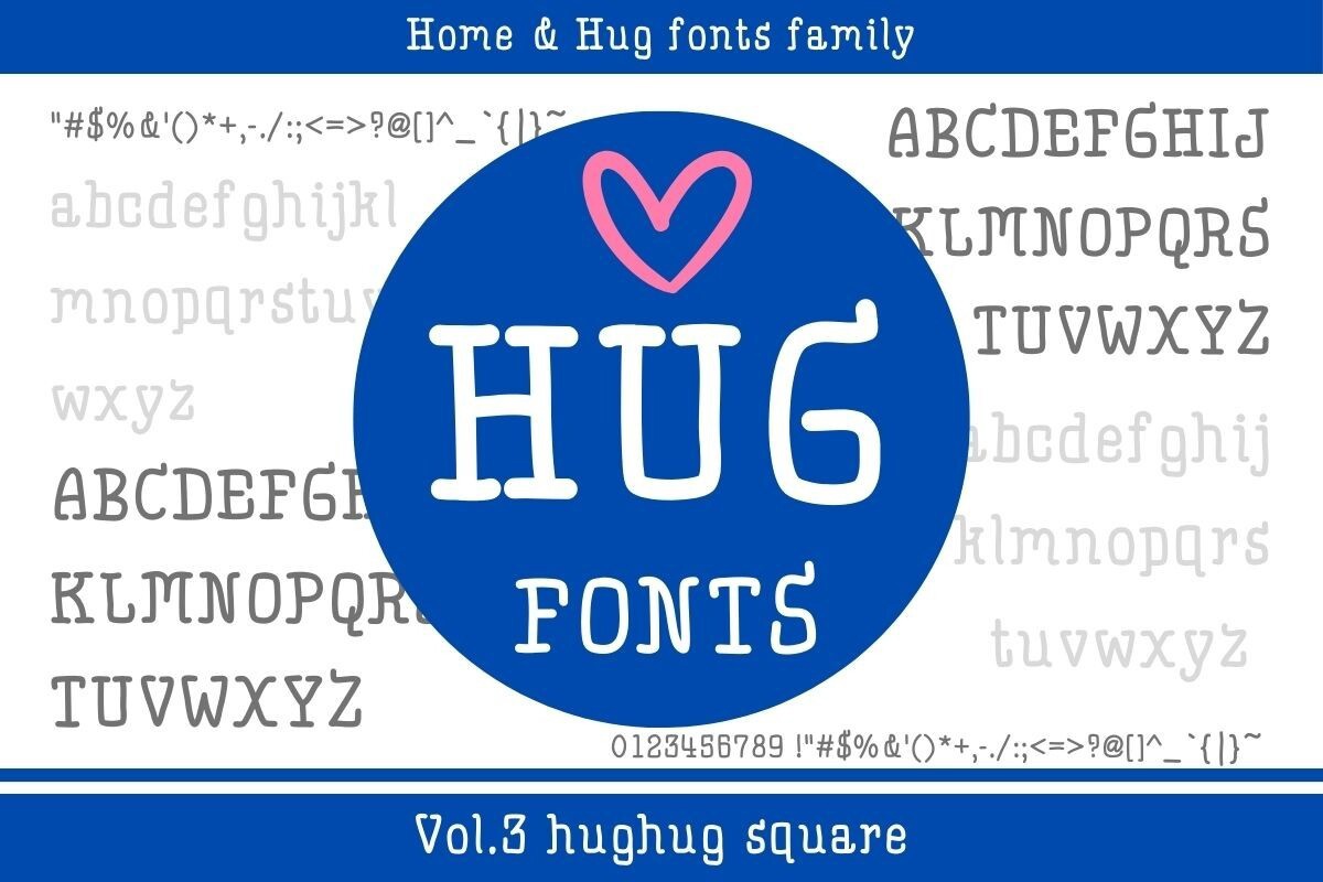 Hughug Square Font preview