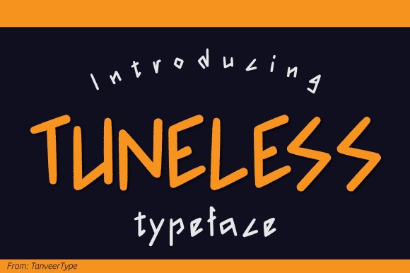 Tuneless Font preview