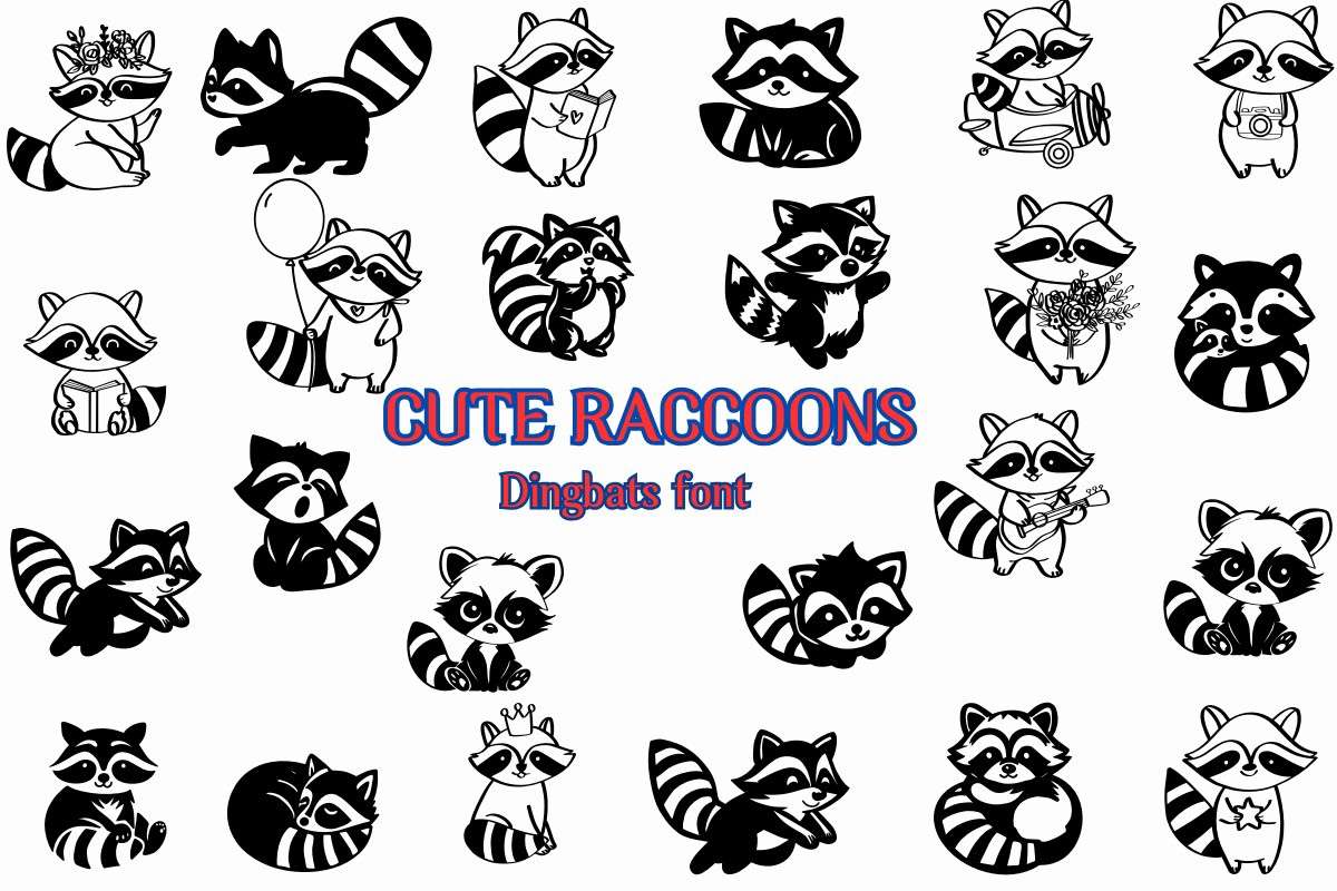 Cute Raccoons Font preview