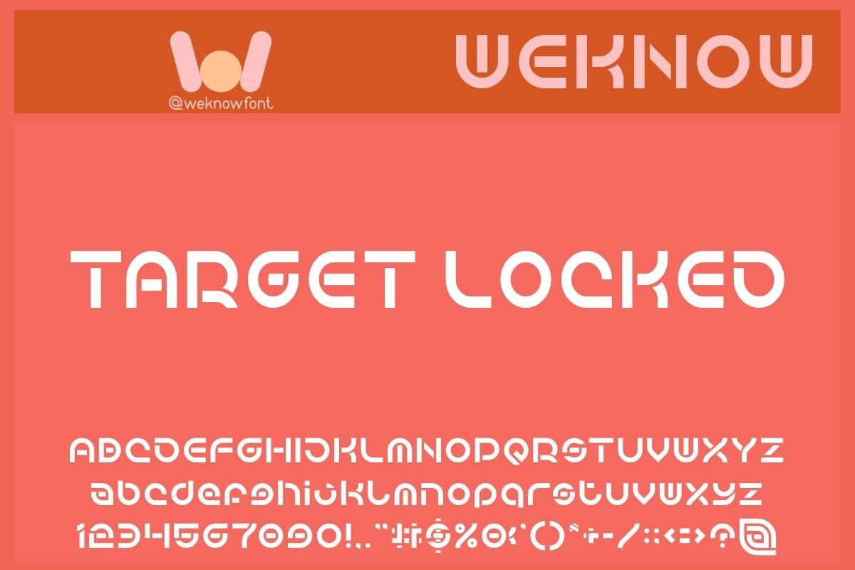 Target Locked Hollow Font preview