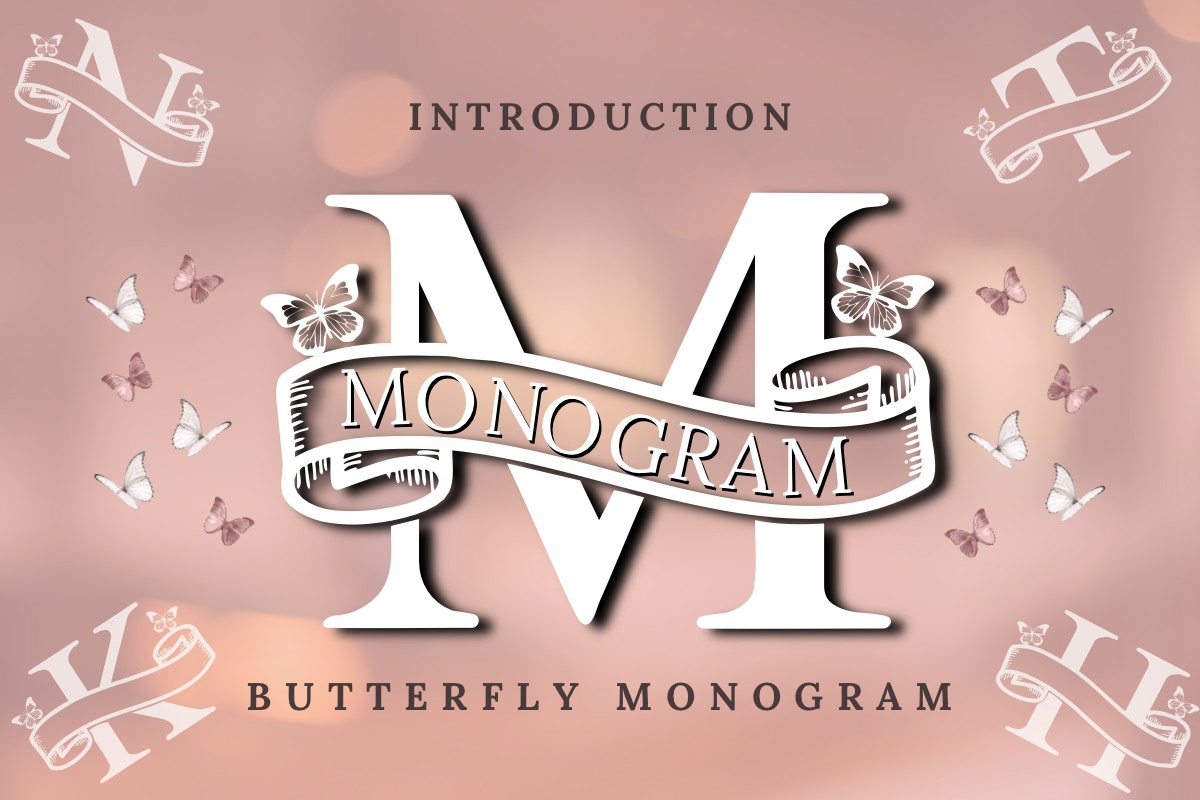 Butterfly Monogram Font preview