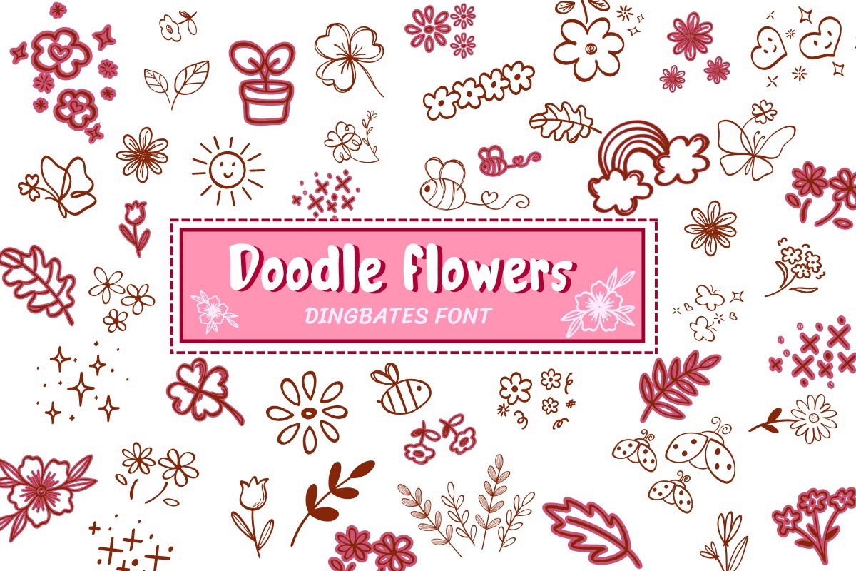 Doodle Flowers Font preview