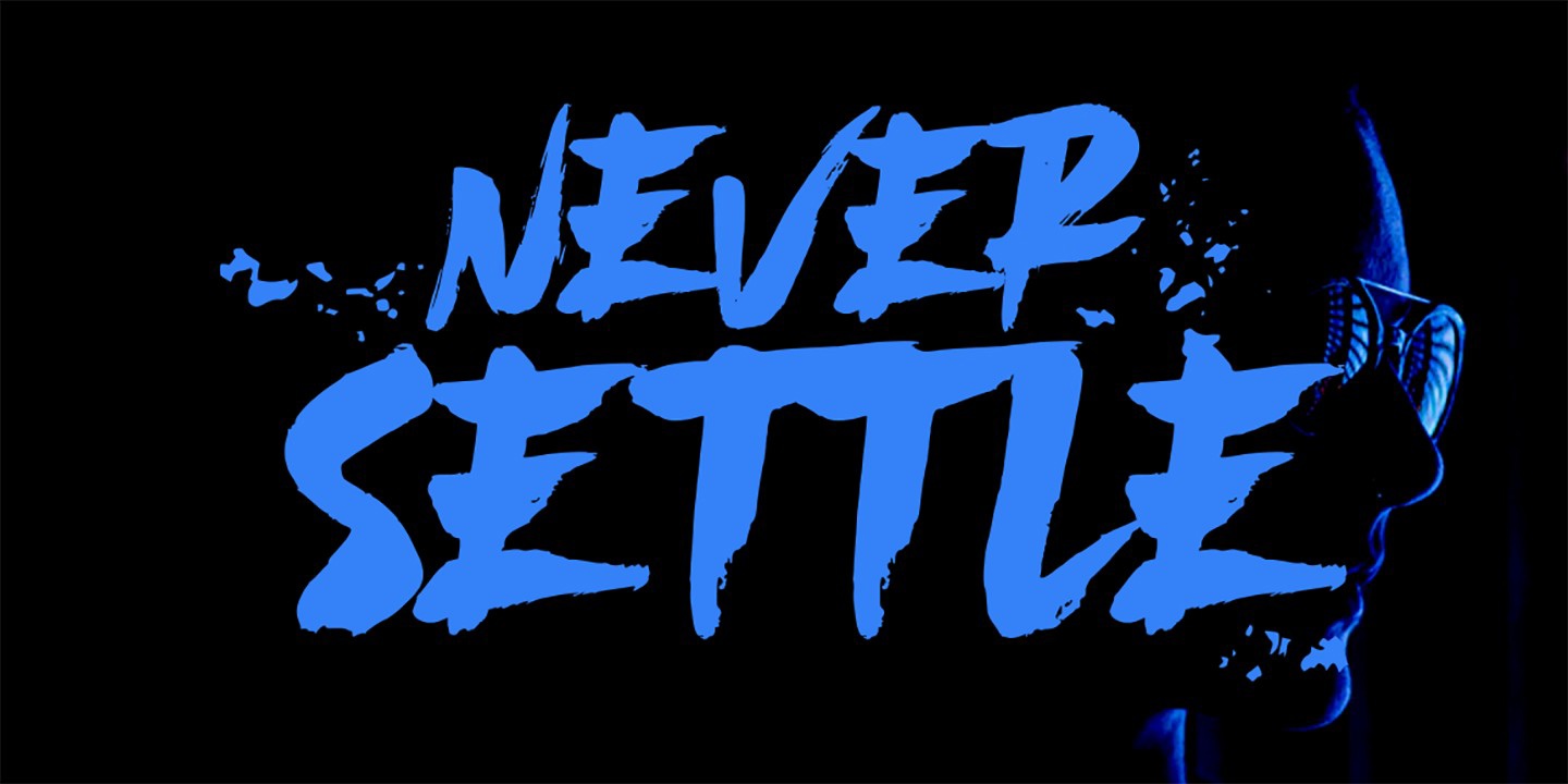 Never Settle Regular Font preview