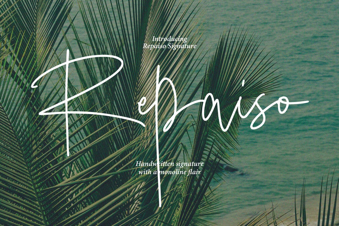 Repaiso Signature Font preview