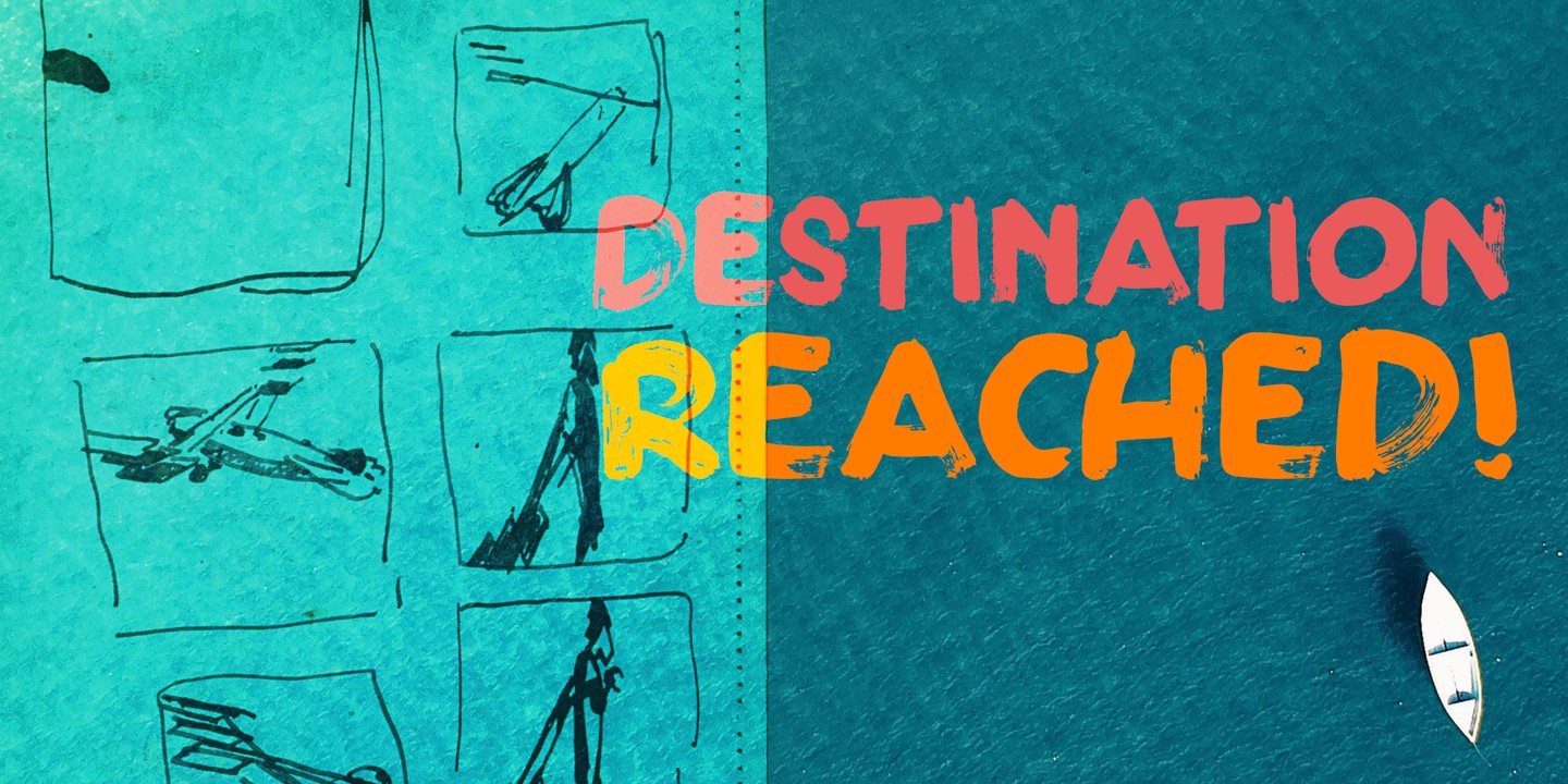 Destination Reached Font preview