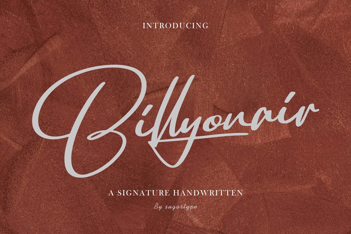 Billyonair Font preview