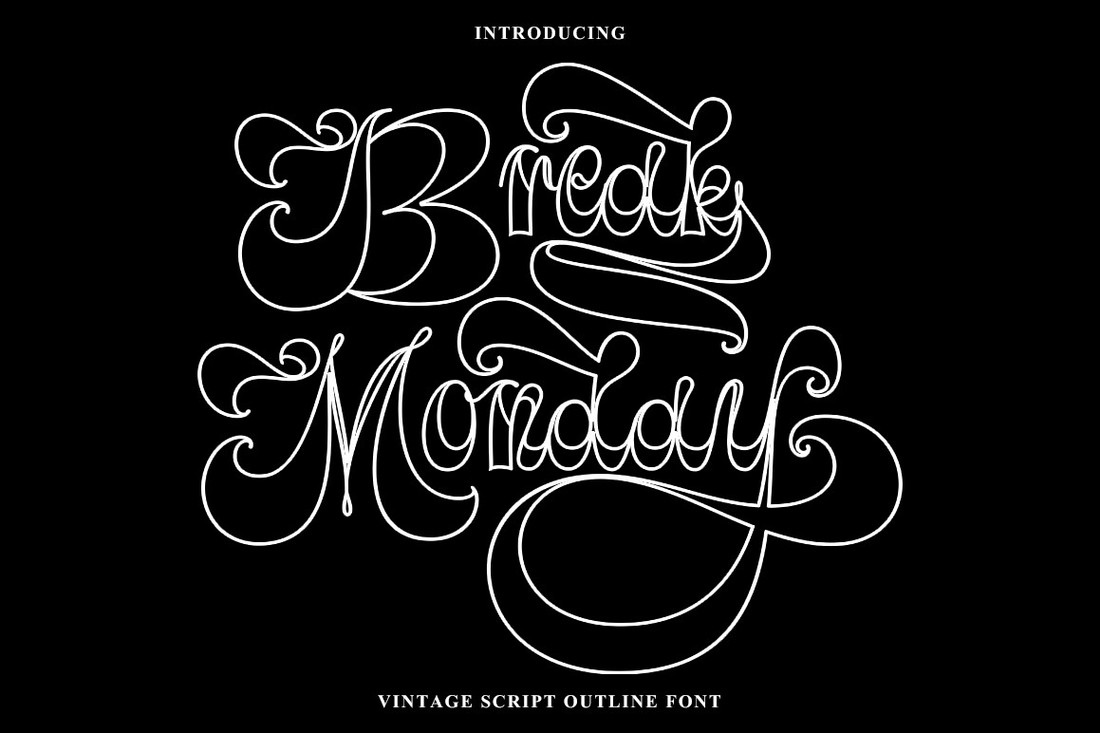Break Monday Outline Outline Font preview