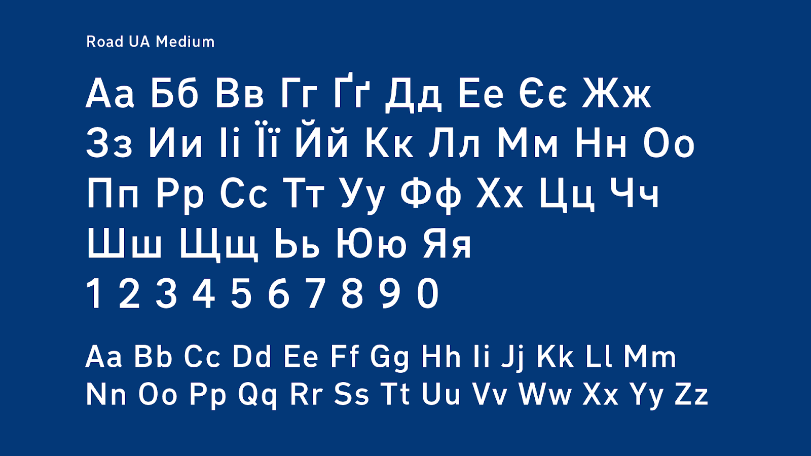 Road UA Regular Font preview